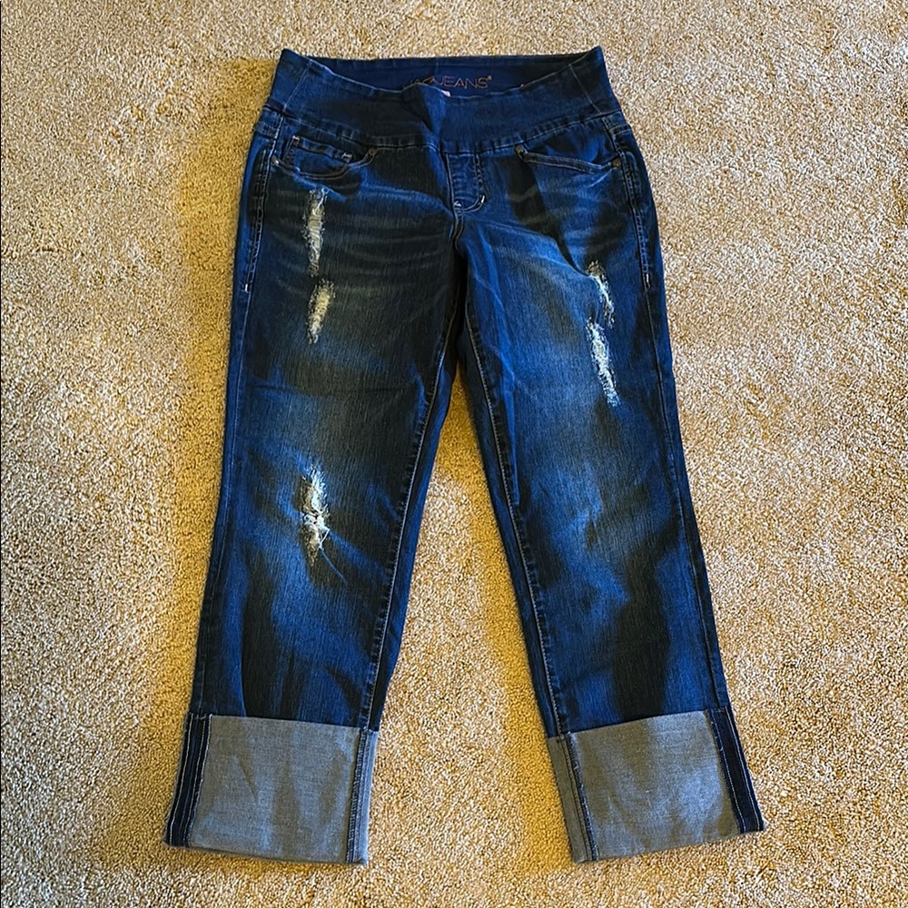 Jag Jeans Blue Ankle Cropped Distressed Denim